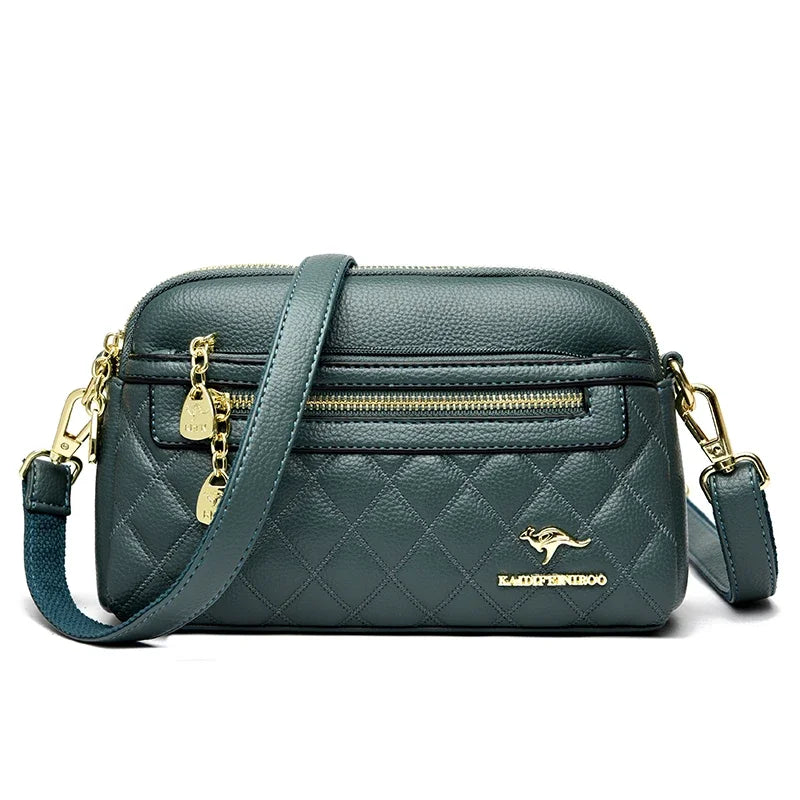 Women Soft Leather Shoulder Bag Simple Designer Solid Color Crossbody Bag Versatile Purses Messenger Commuter Shopper Sac A Main