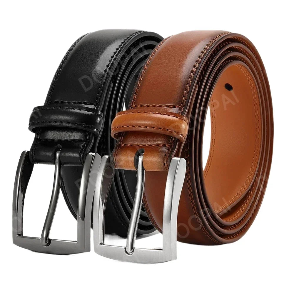 Men's Leather Belt Needle Buckle Belt Trendy New Casual Genuine Leather LONG Large Belts Cowhide Men's Belt Plus Size Men Belts