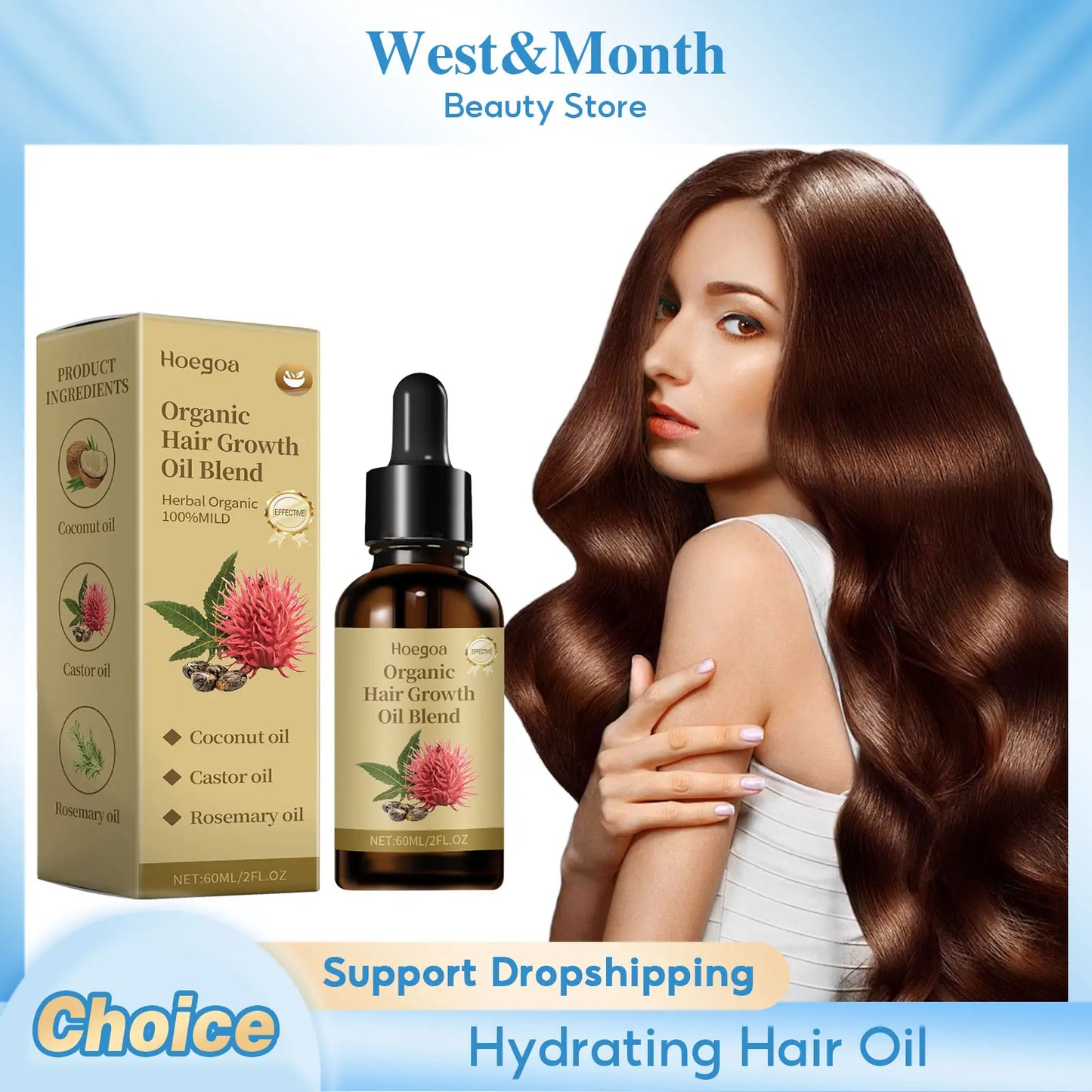 Hydrating Hair Oil Deeply Nourish Hair Enhance Hair Gloss Prevent Breakage Anti-Static Tames Frizz Moisturizing Hair Serum Oil