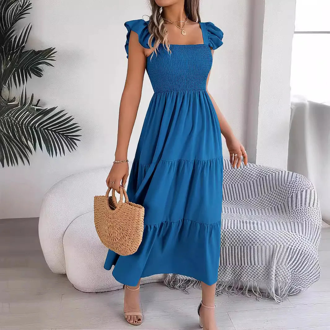 Women's Maxi Dress Fashionable Elegant Summer Rose Red Lace Up Long Dresses Sexy Party Evening Dress Ro Abendkleider Vestidos