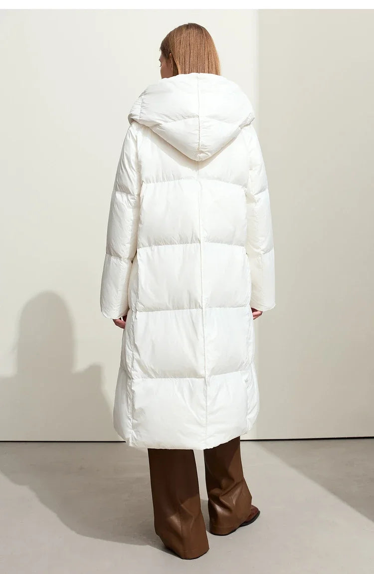 AMII Minimalist 2025 Down Jacket Coat Women Winter Warm Long Bread Puffer Coat Light Thick Quality Fashion Outerwear 12324060