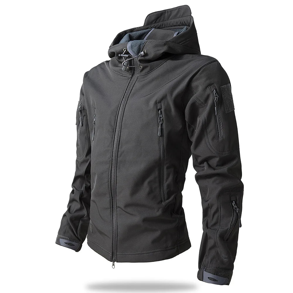 Men's Sharkskin Softshell Jacket Tactical Windproof Waterproof Jacket Men's Hooded CoatMen's Sports Waterproof Jacket 모터사이클 재킷