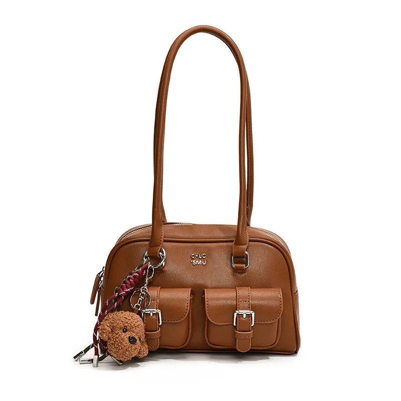 Women's bag, fashionable beige pillow bag, women's new trend this year, urban simple and versatile commuting shoulder bag, large
