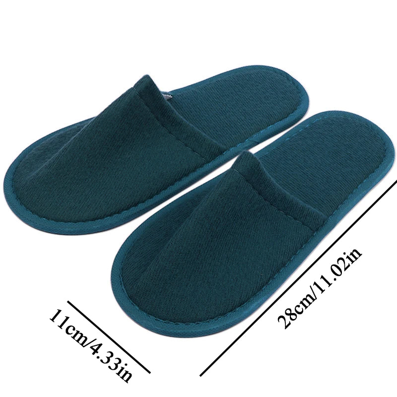 1 Pair Hotel Slippers Men Womens Top Quality Velvet Travel Disposable Cotton Home Hospitality Shoes Cheap SPA Guest Slides