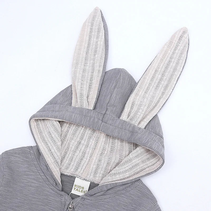 Baby Rompers Boys Girls Newborn 0 to 3 6 9 12 18 Months Boutique Cotton Long Sleeve Rabbit Ear Infant Onesie Spring Fall Clothes