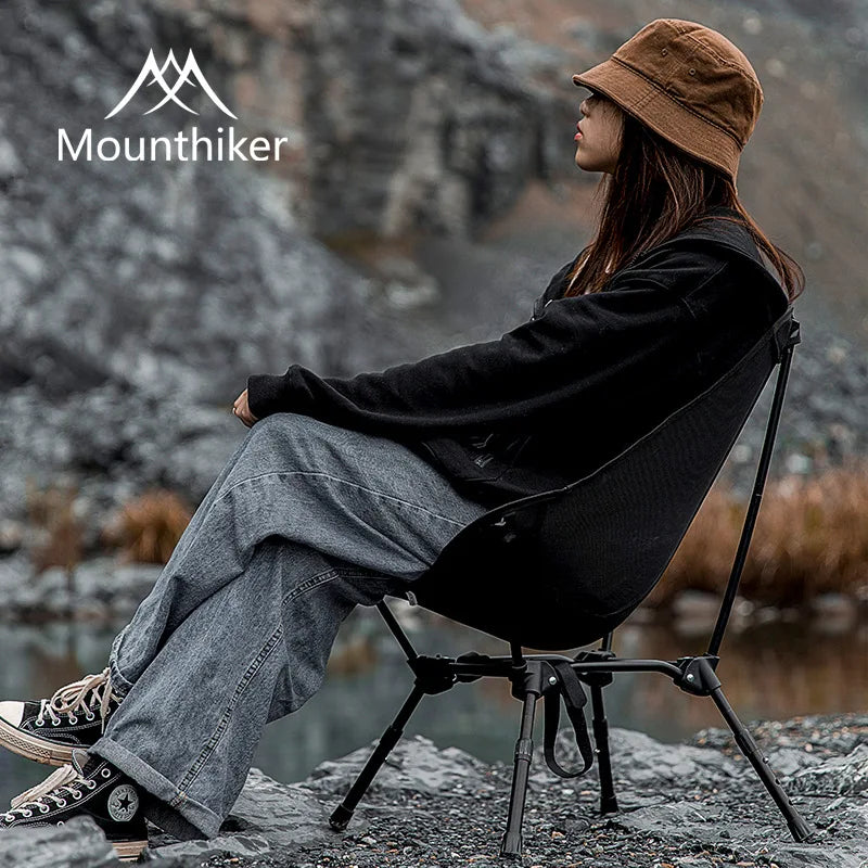 Mountainhiker Outdoor Camping Ultralight Travel Hiking Picnic Folding Storage Chairs Beach Fishing Detachable Moon Chair 1.2KG