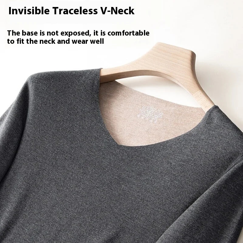 The New Cashmere Silk Thermal Underwear Set of Women's Non-marking Home Wear Wear Grinding Hair Fever Autumn Clothes and Pants