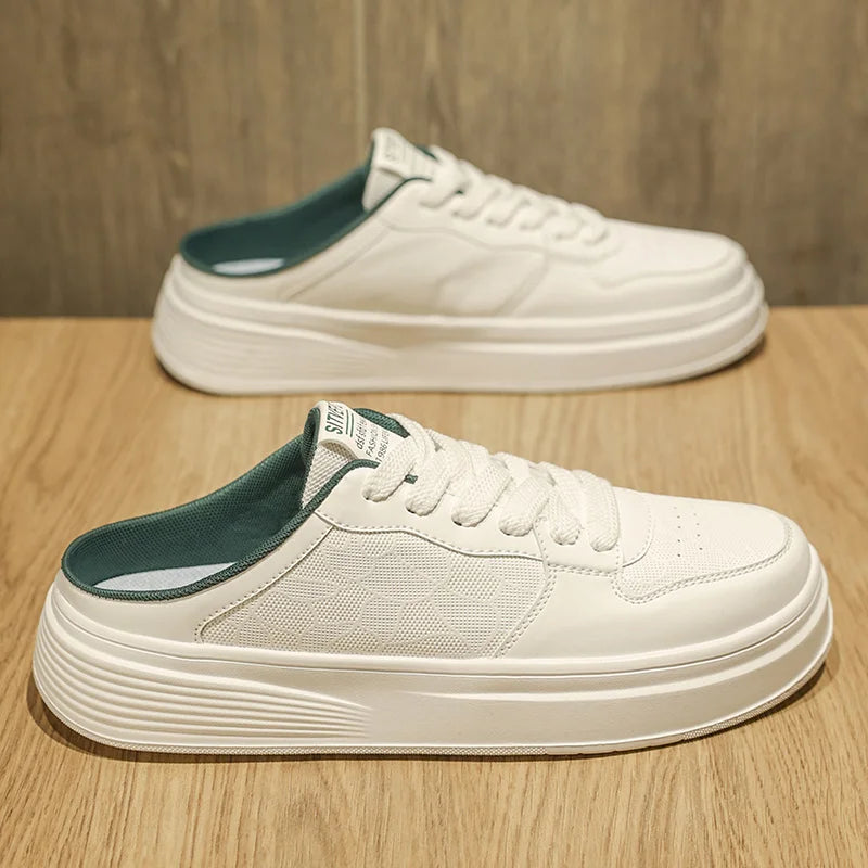 Men's Shoes Four Seasons Outdoor Half Dragging Lazy Casual Versatile One Step Shoes Men's Fashion Slippers Versatile Trendy Anti