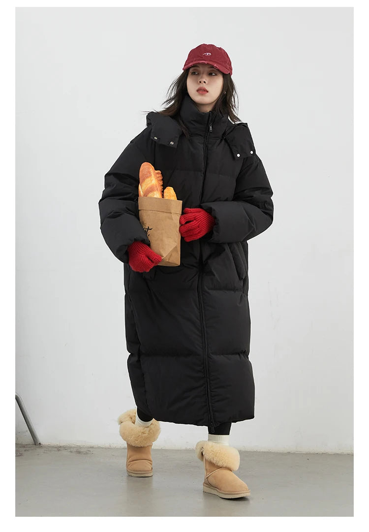 CHIC VEN Korean Women White Down Coats Loose Solid Female 90 White Duck Down Jacket for Woman Tops Autumn Winter 2024 Clothing