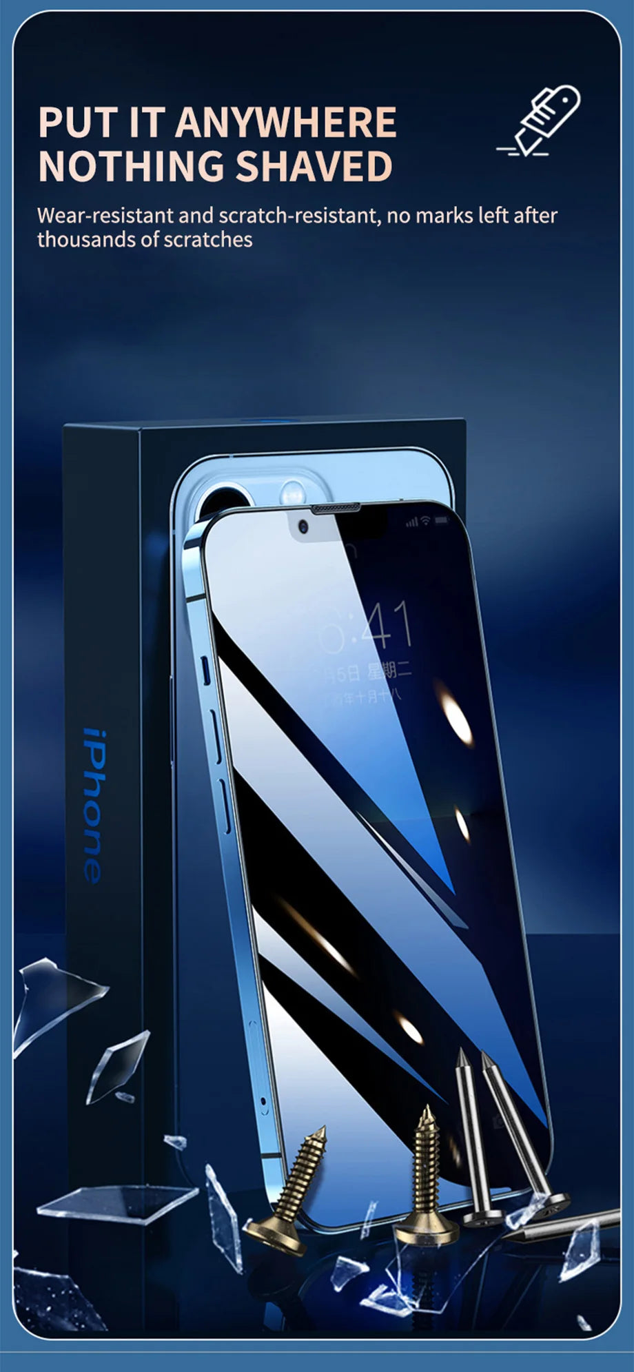 2PCS Anti-Spy Tempered Glass+1PC Phone Case Set Meal For iPhone 15 13 14 12 11 Pro Max 15 Plus Screen Protector Protective Film