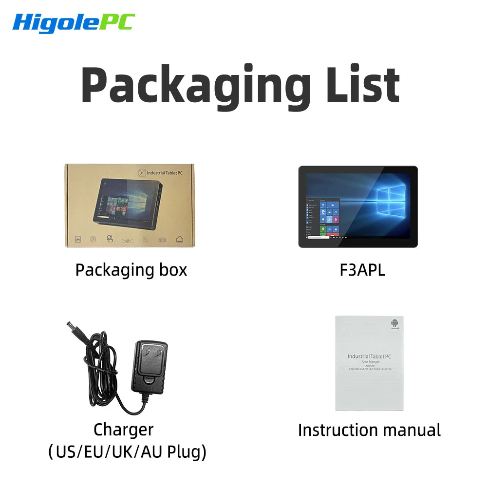 Higole F3APL 8'' Fanless Mini PC with Screen Intel N4200 Windows 10 WiFi5 4GB 64GB 2340mAh 4K Laptop Desktop PC Mini Computer