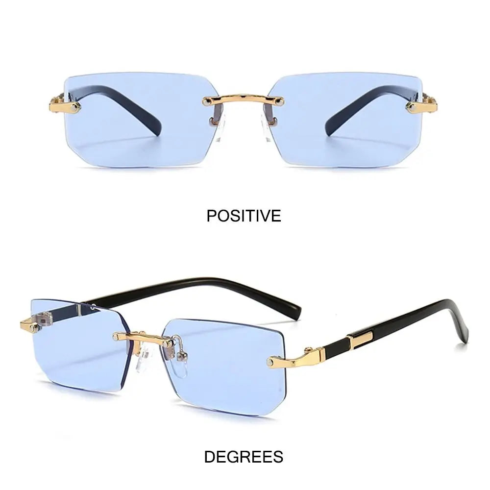 Rimless Sunglasses Rectangle Fashion Popular Women Men Shades Small Square Sun Glasses For Female male Summer Traveling Oculos