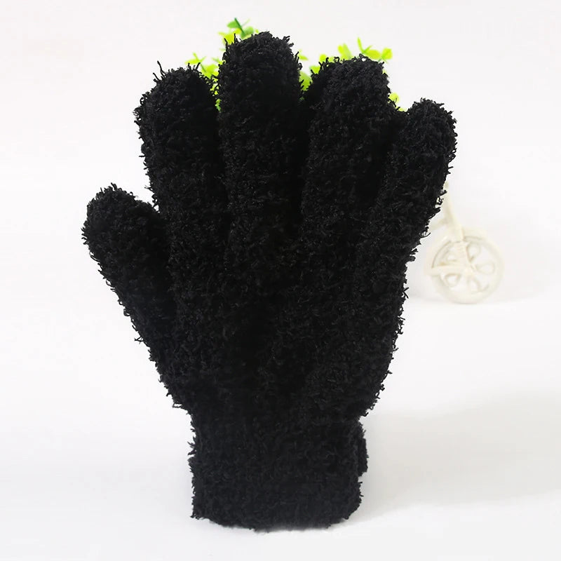 Women Thicken Coral Fleece Winter Gloves Autumn Warm Thick Touch Screen  Full Finger Guantes Female Outdoor Snow Skiing Mittens