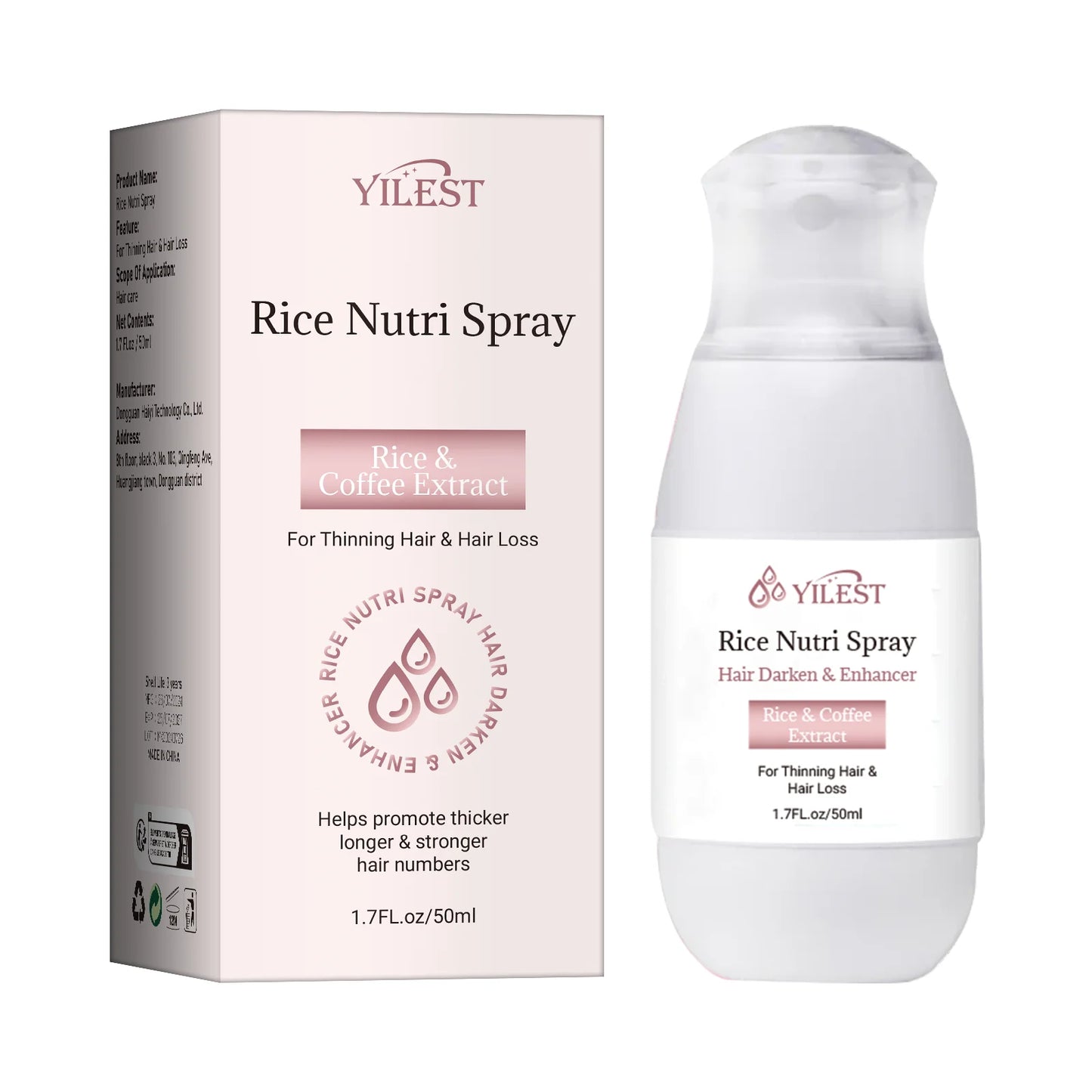 Hair Helper Spray, Rice Water Spray,Hair Strengthens Thickening,Natural Spray Stimulates Growth Soothes Scalp for Thinning Hair