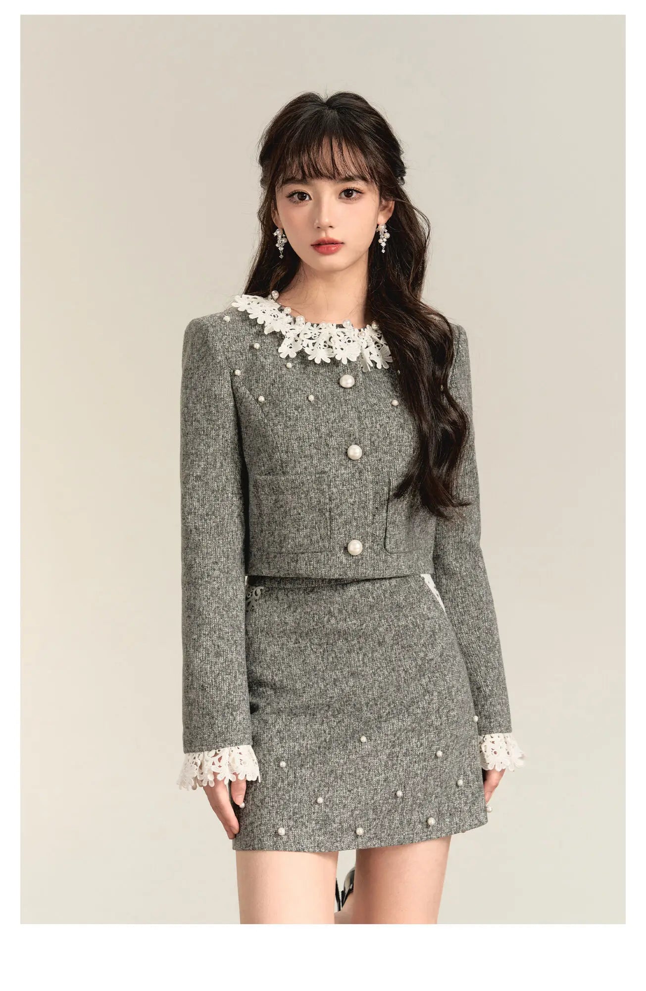 2024 new Winter clothes for women two piece set Jackets Coat + Skirt Female conjuntos para mujeres 2 piece sets women outfit