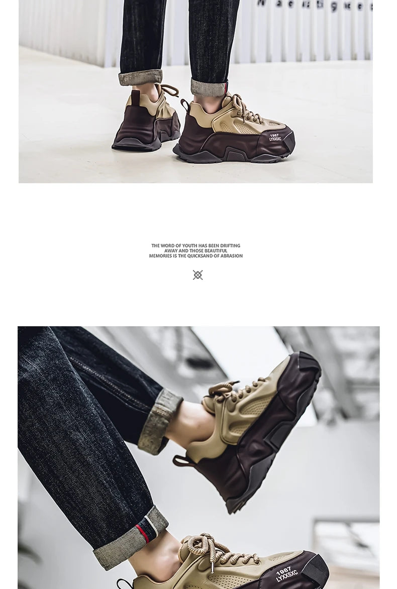 Loafers Men's sneakers Male sneakers Casual Shoes for men Sports and leisure Thick bottom Non-Slip Wear-resistant Work wear