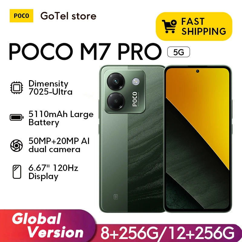POCO M7 Pro Global Version 6.67" AMOLED Camera 5110mAh Dimensity 7025-Ultra Fast Charge NFC