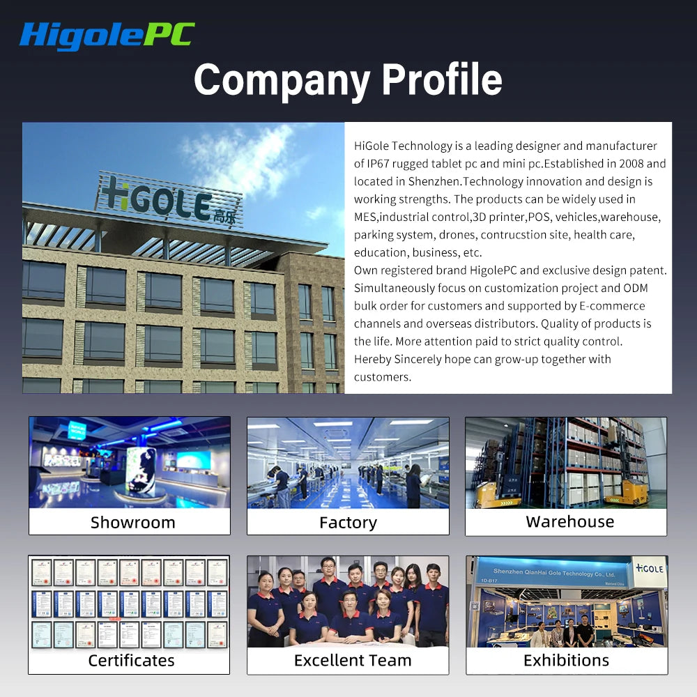 Higole F3APL 8'' Fanless Mini PC with Screen Intel N4200 Windows 10 WiFi5 4GB 64GB 2340mAh 4K Laptop Desktop PC Mini Computer