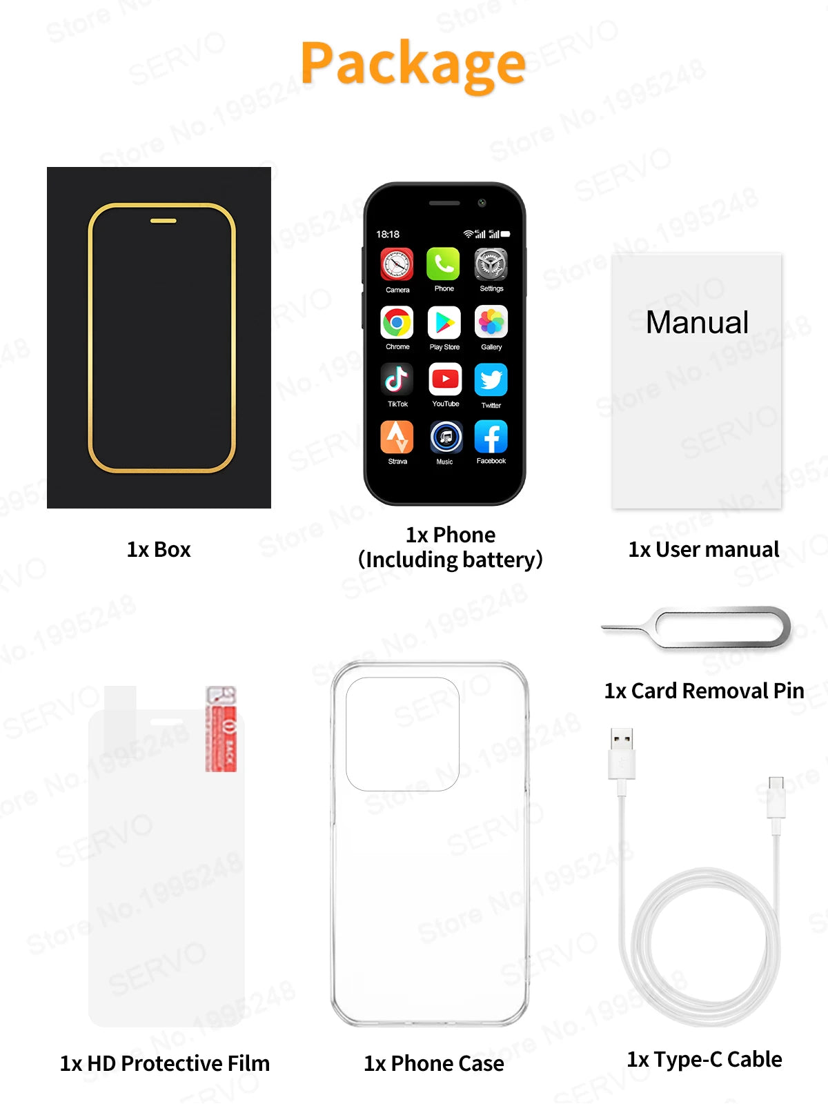 2025 HOT SALE SERVO KING8000 4G Mini Smartphone Android Global GPS 3.0" Display 5MP+2MP WIFI 2000mAh Battery Small Mobile Phones