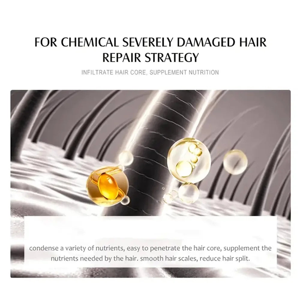 Hair Repair Film Repairs Damaged Hair Make It More Shiny Smooth Essential Nutrients for Dry Hair Solve The Problem of Split Hair