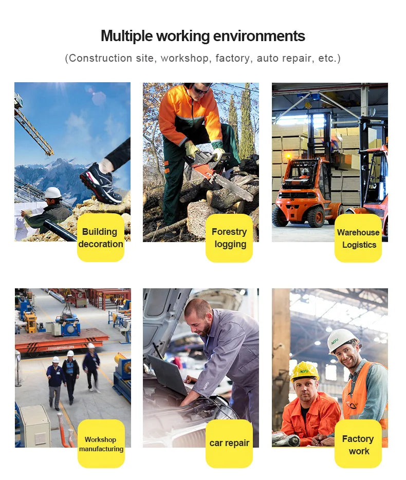 Outdoors Indestructible Shoes Work Boots Steel Toe shoes Men Safety boots Anti-smash Anti puncture Industrial Shoes Non-slip