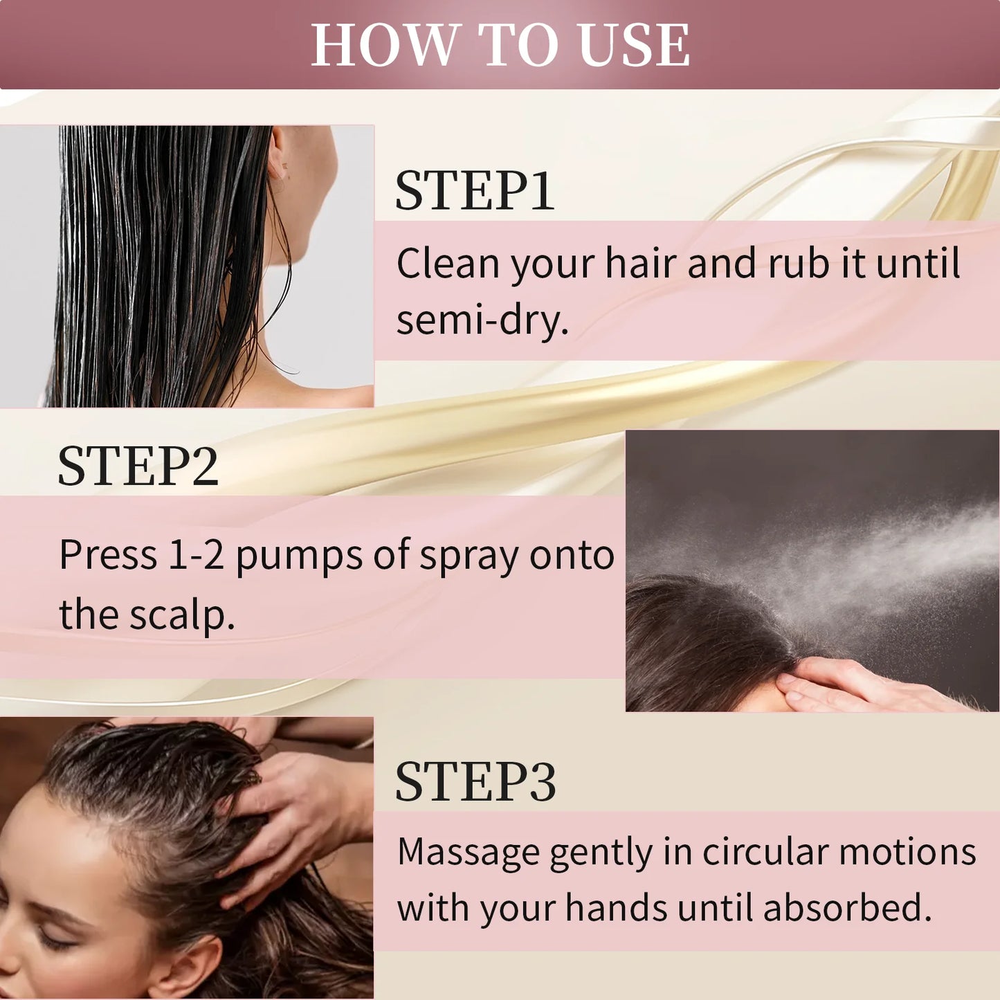 Hair Helper Spray, Rice Water Spray,Hair Strengthens Thickening,Natural Spray Stimulates Growth Soothes Scalp for Thinning Hair