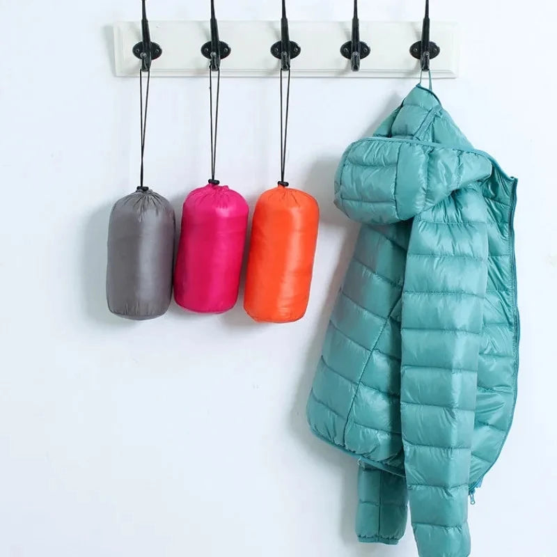 2024 New Casual 90% Ultra Light White Duck Down Jacket Women Autumn Winter Warm Coat Lady Plus Size Jackets Female Hooded Parka