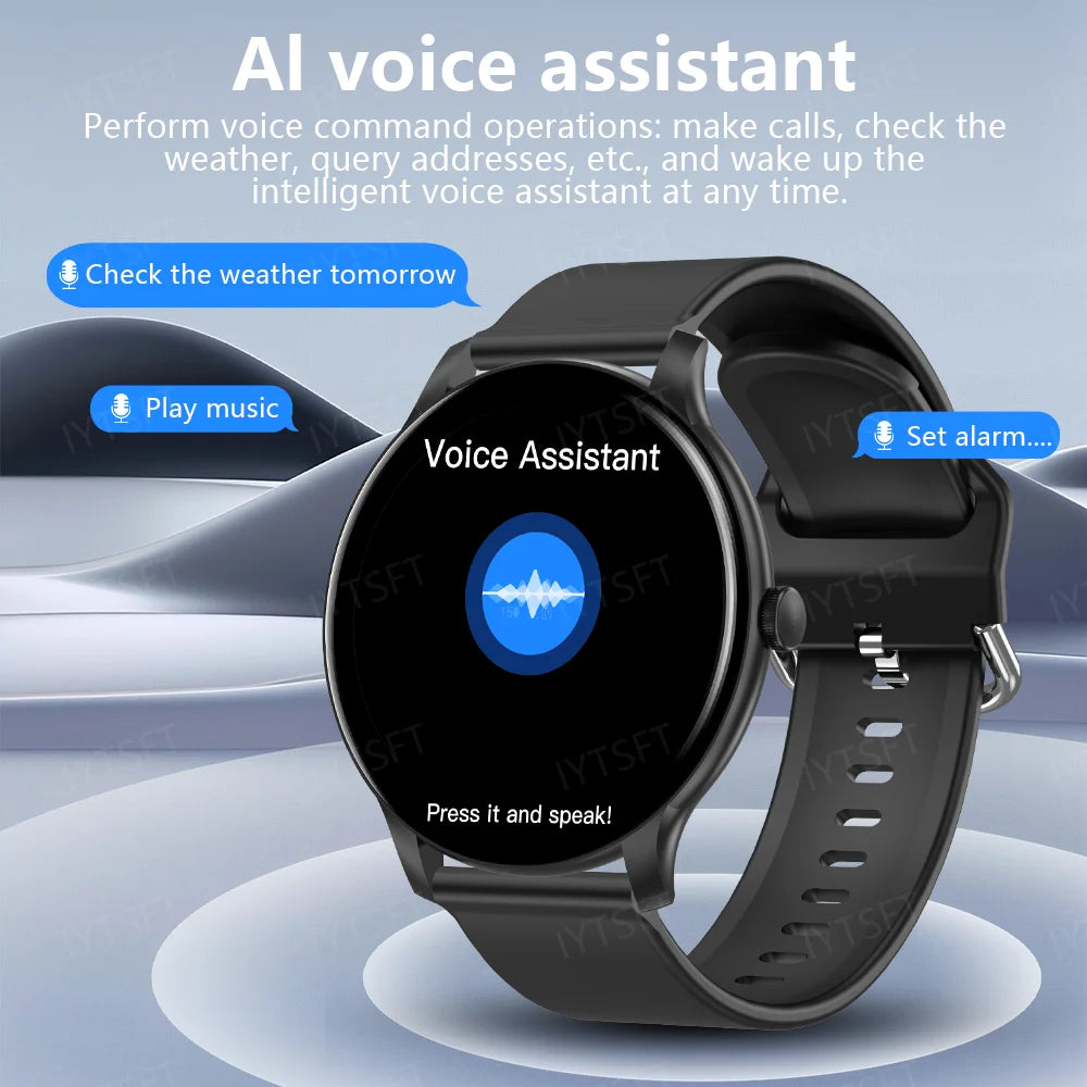 LAXASFIT New Smart Watch Men's Full Touch Screen Sports & Fitness Watch Bluetooth Talk Ladies Smart Watch for Android iOS