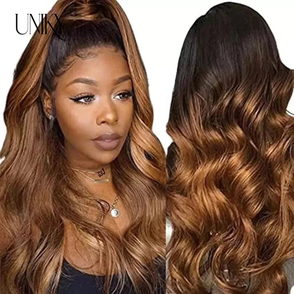 Body Wave 13x4 Lace Front Ombre Wig Human Hair Wig For Women Brazilian Blonde 1b/4/27/30 Lace Frontal Wig On Sale Clearance