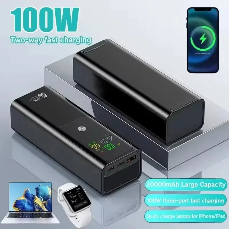 80000mAh Large Capacity External Power 100W Super Fast Charging Mobile Power Can be Charged Laptop Safe Portable Power Bank