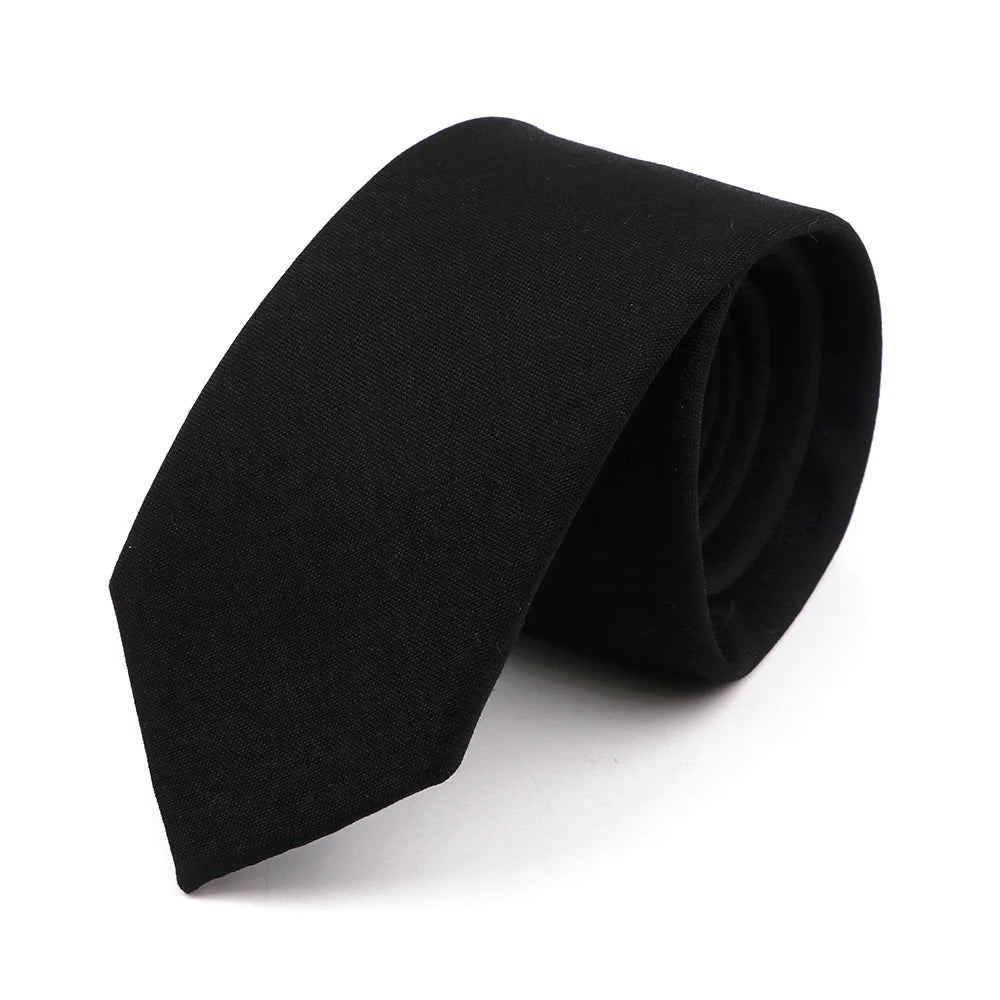 Novelty New Solid Color Ties For Men 100%Cotton Handmade High Quality Necktie Pink Green Orange 6.5cm Skinny Slim Ties Accessory