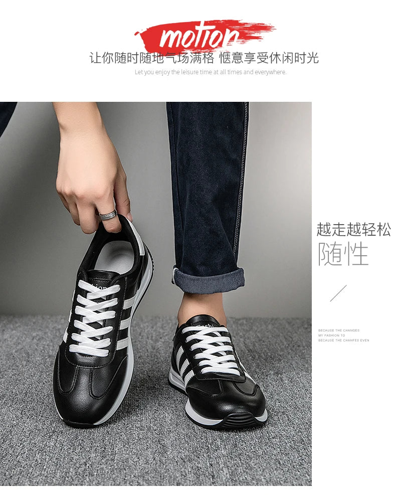2025Summer Fashion Comfortable Classic New High-Quality Leather Agan Shoes Men's Sneakers Three Colors39-44
