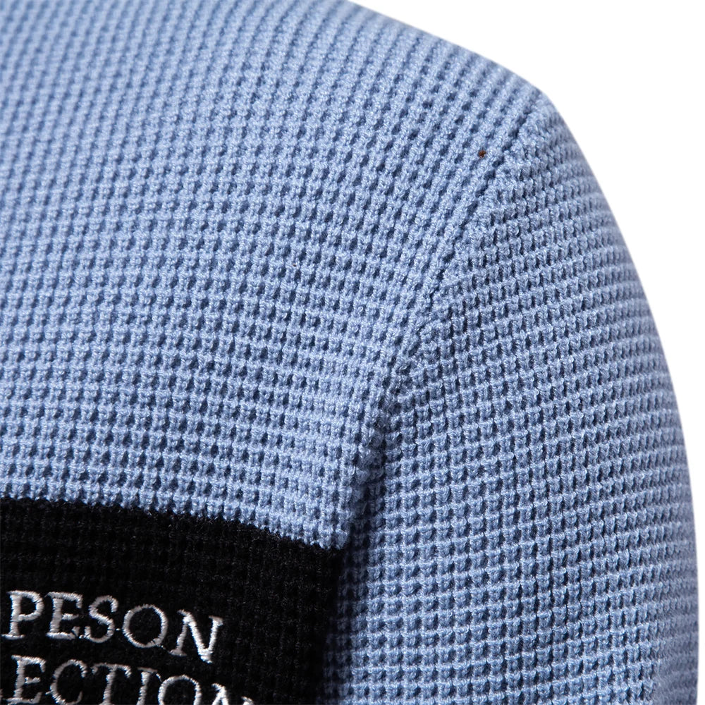 AIOPESON Fashion Patchwork Youth Sweater for Men Autumn Casual Pullover Quality Knitted Men's Sweater