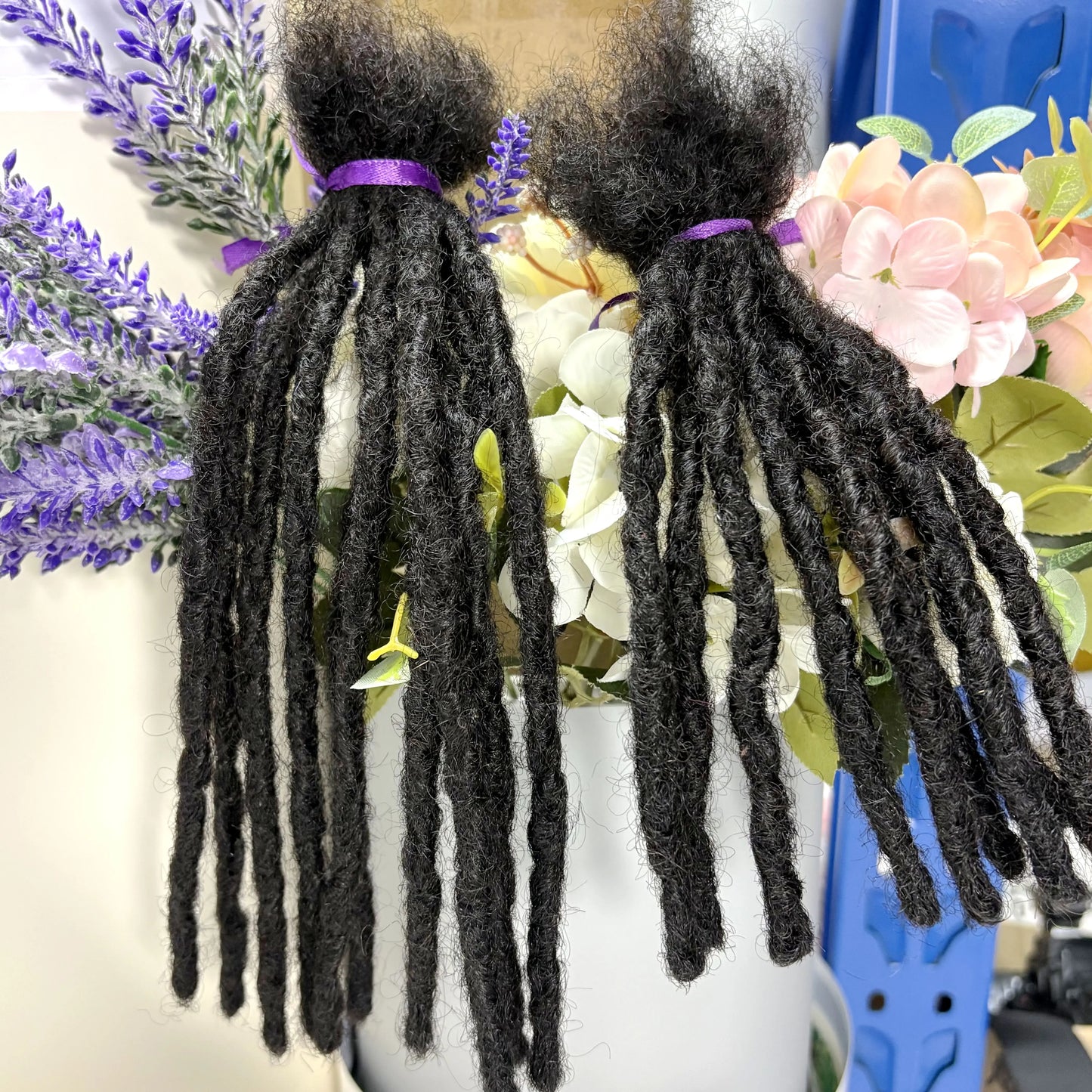 Loc Extension Human Hair 8-14inch 100% Human Hair Handmade Inter Loc Dreadlock Extension with Curly Ends for Men Women Kids