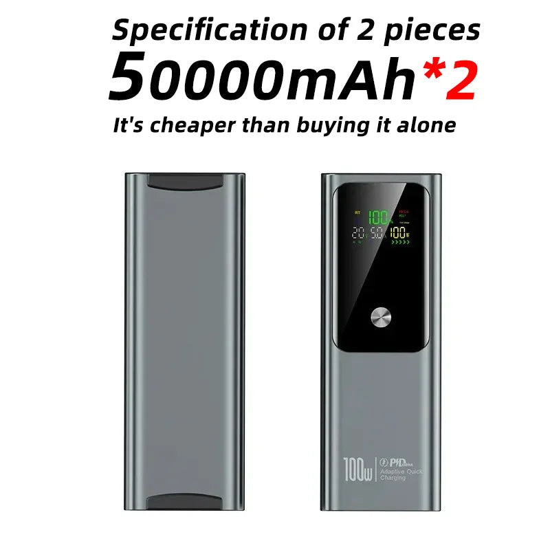 80000mAh Large Capacity External Power 100W Super Fast Charging Mobile Power Can be Charged Laptop Safe Portable Power Bank