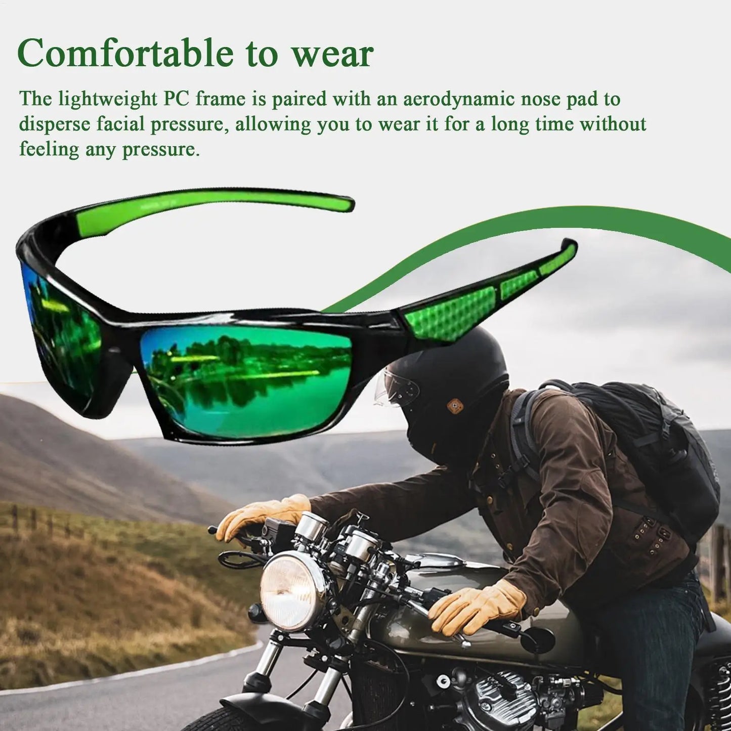 Mens Sun Glasses Lightweight Sun Glasses Polarized Sunglasses Comfortable Lightweight Frame Sport Eyeglasses for Driving Fishing