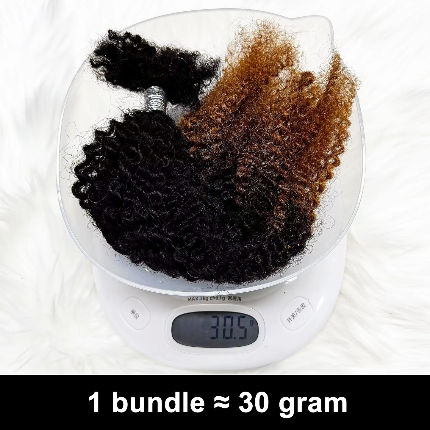 100% Human Hair Soft Afro Kinky Human Hair Bulk 16inch 30g/Pack T1B/30 Color 4C Afro Kinkys Bulk Human Hair for Locs Extensions
