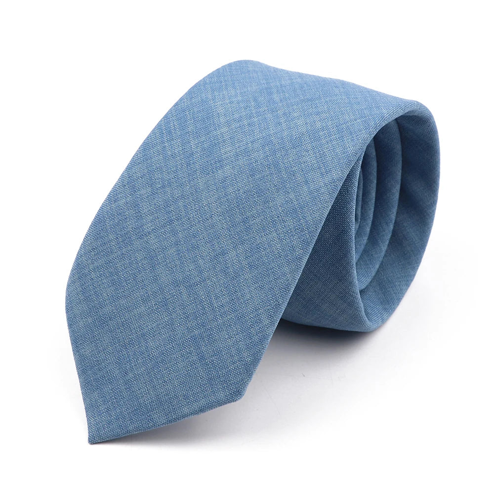 Novelty New Solid Color Ties For Men 100%Cotton Handmade High Quality Necktie Pink Green Orange 6.5cm Skinny Slim Ties Accessory