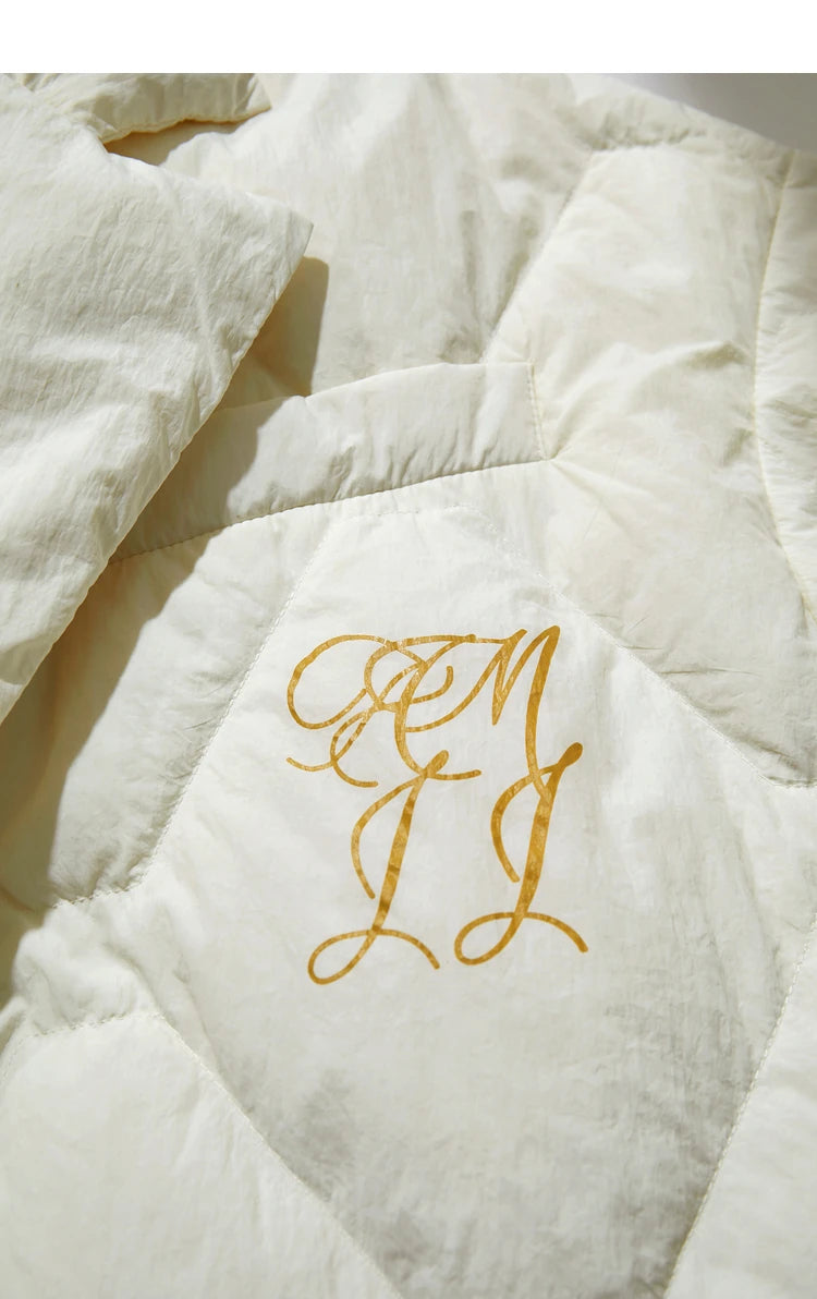 AMII Minimalism Down Jacket For Women 2025 New Blazer Collar Winter Lightweight Thermal Belt Diamond Solid Coat Female 12344061