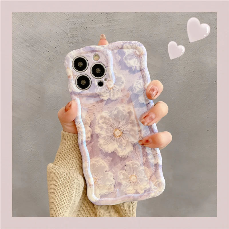 Luxury Laser Flowers Glitter iPhone Case For iPhone 11 12 13 15 16 17 Pro Max Air Plus Fashion Silicone Shockproof Bumper Cover