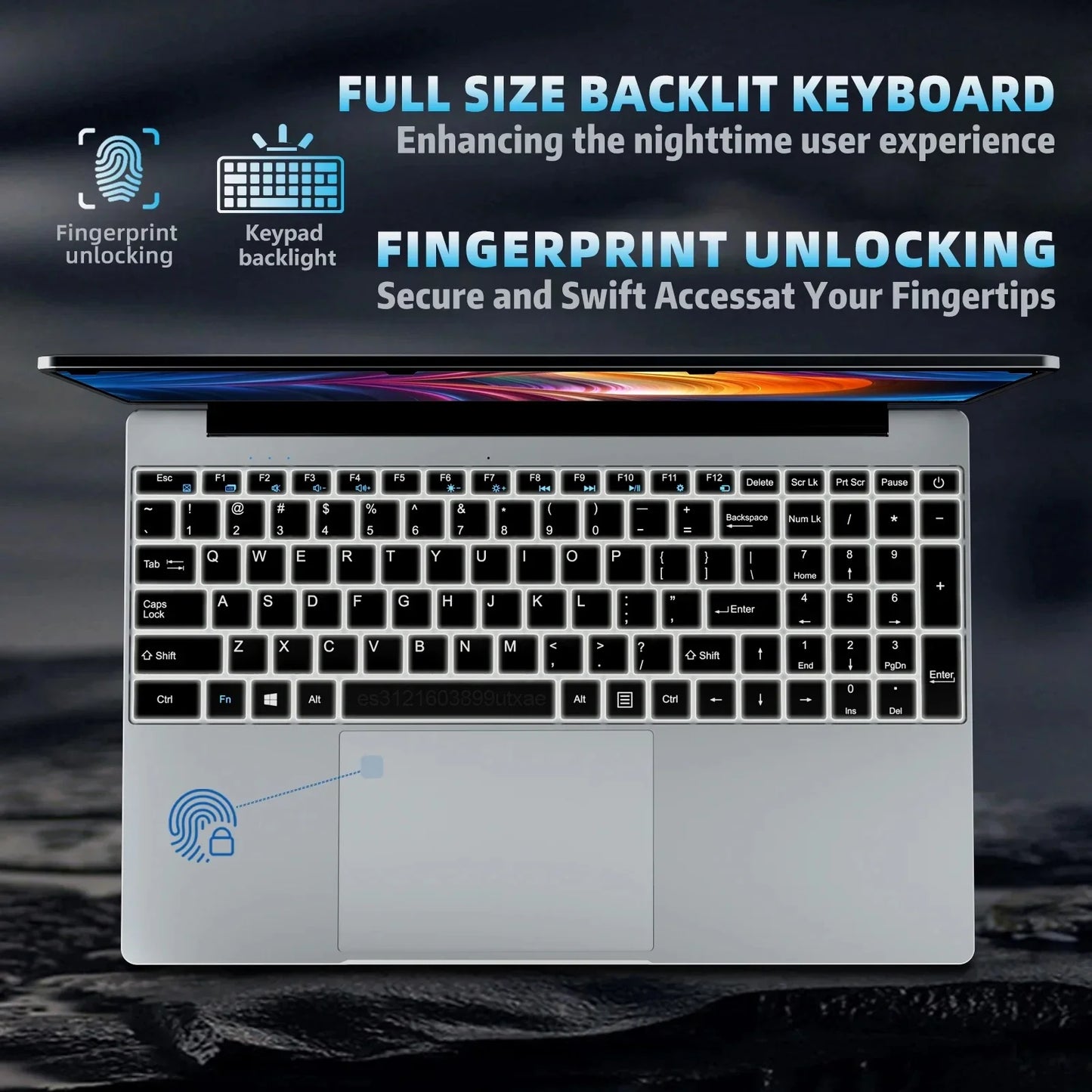 2025 NEW 15.6" Laptop Portable Intel N95 32GB DDR4 2TB SSD 7500mAh Windows11 Office Notebook Pc Gamer with Backlit Fingerprint