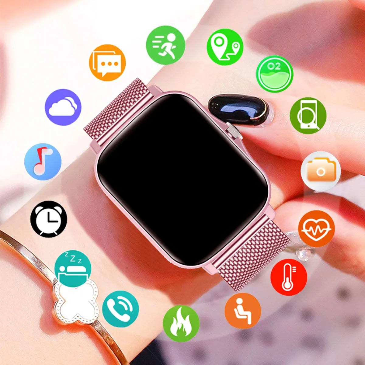 New SmartWatch Men Women 2.02 Amoled BT Call GPS Tracker NFC Sport Waterproof Heart Rate Smart Watch Fitness Tracker