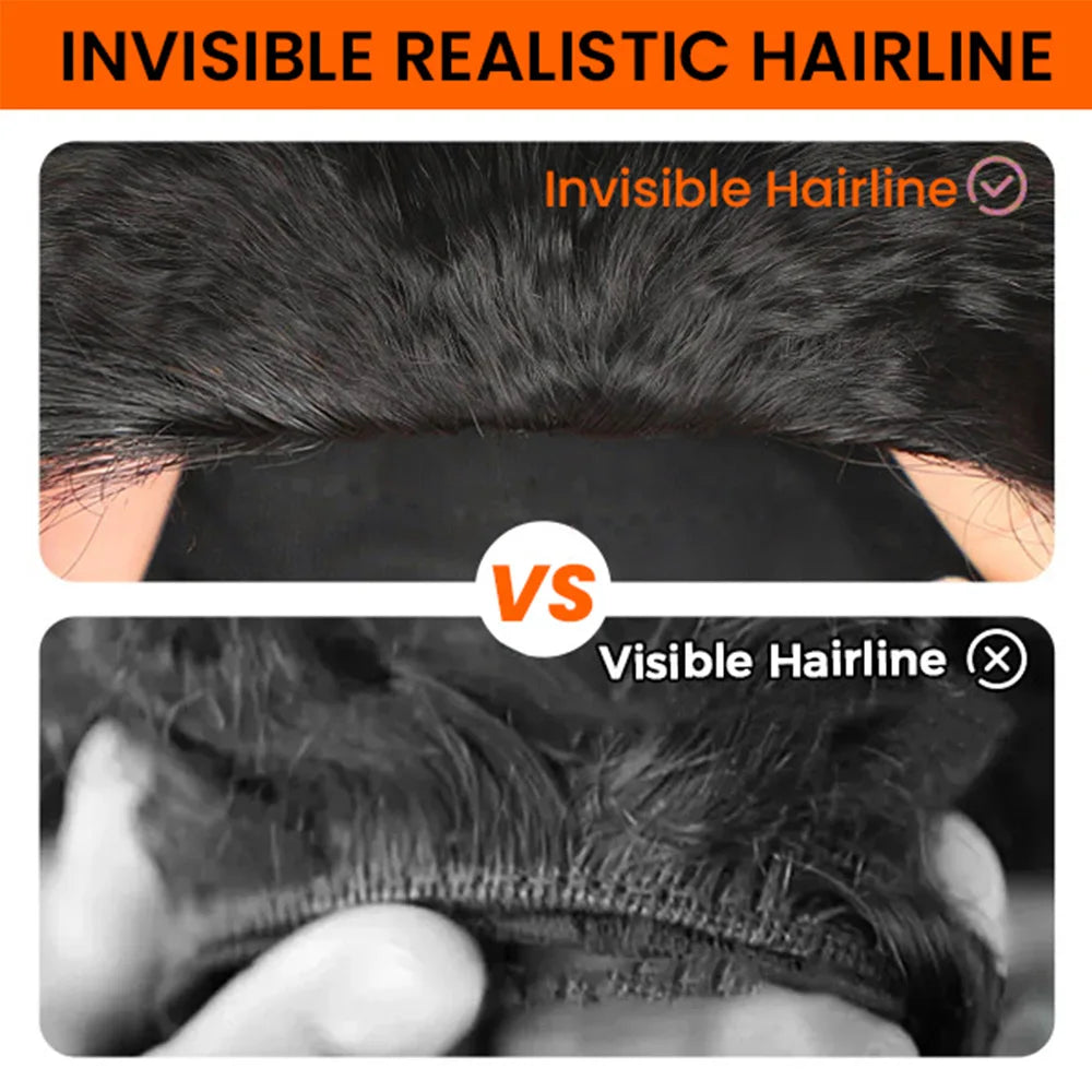 Silky Straight Wear And Go 3 IN 1 Half Wigs Human Hair Machine Made With Drawstring 250% Density Glueless Wigs Beginner Friendly