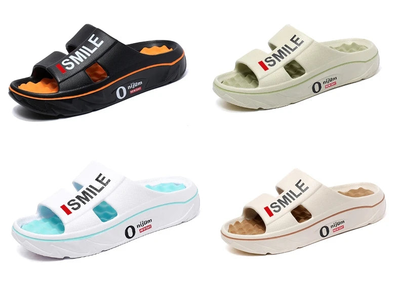 Summer New Men's Massage Slippers Indoor Outdoor Sandals Beach Men Casual Shoes Soft Slides Flip-flops Men Women Home Slippers