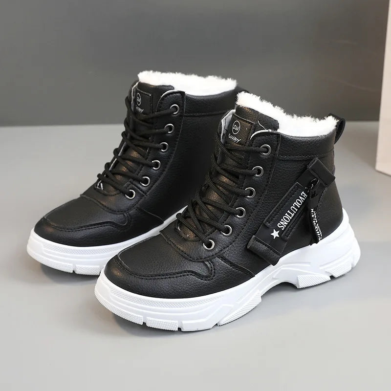 zapatos de mujer Designer Sneakers for Women Casual High Top Shoes Womens Winter Plush Lined Warm Thick Lace-up Sports Shoes
