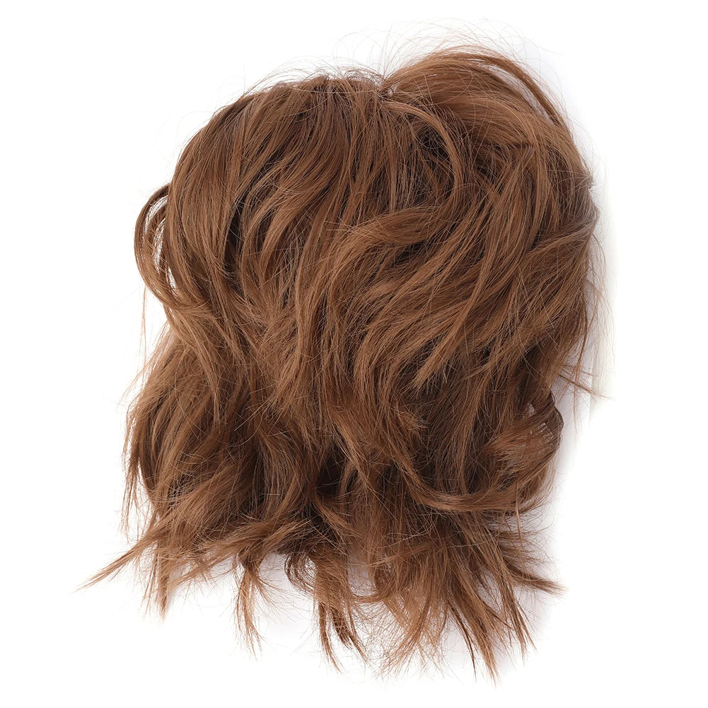 Messy Bun Hair Piece Synthetic Short Ponytail Extension Elastic Rubber Band Hair Buns Hair Pics for Women