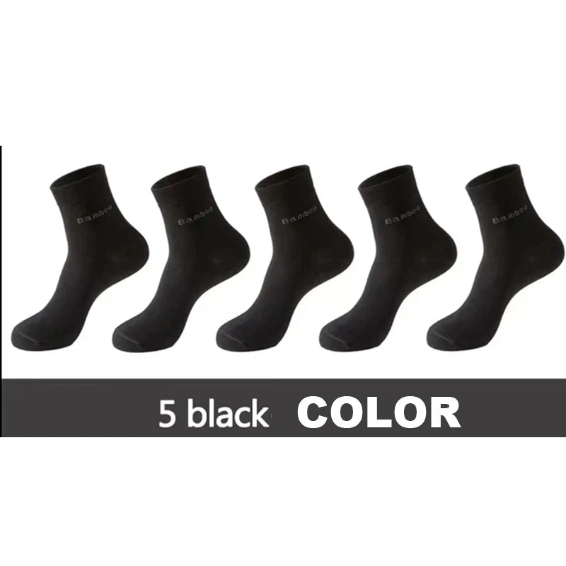 10/5Pairs Men Bamboo Socks Comfortable Breathable Casual Business Men's Crew Socks High Quality Guarantee Sox Male size 38-44