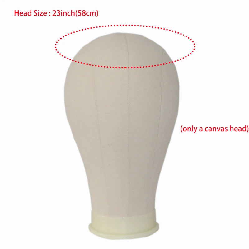 Wig Stand with Head Canvas Wig Mannequin Head for Hairstyle Display Making Wig Head Wig Supports Holder