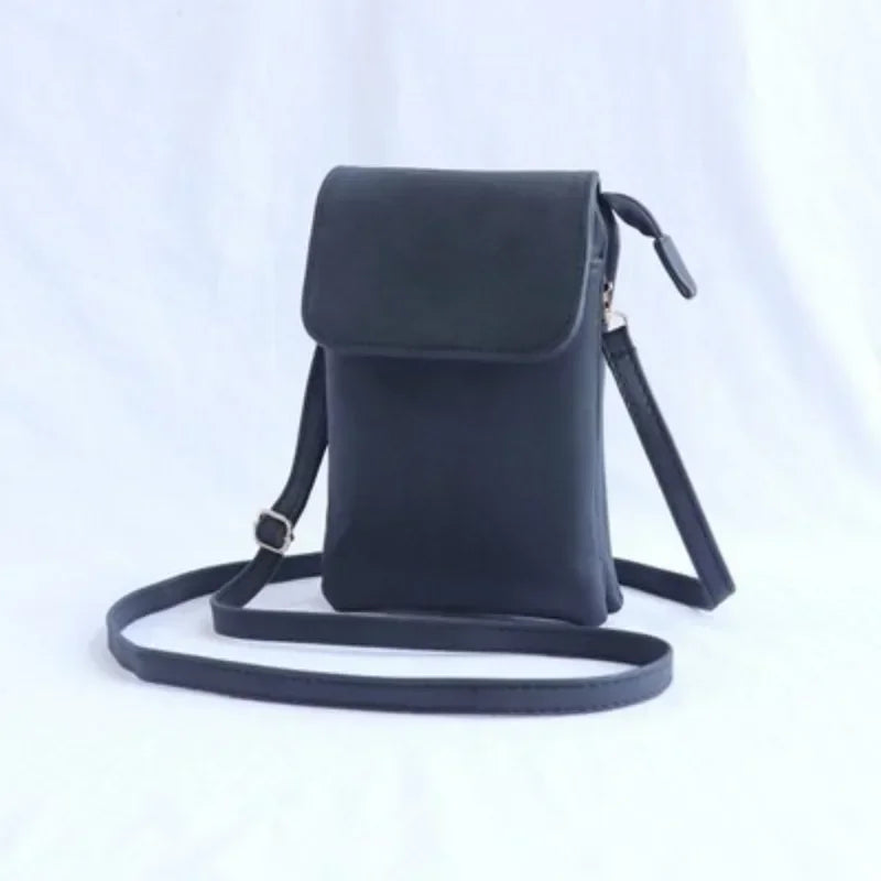 Fashion Women Crossbody Bag PU Leather Mobile Phone Purse Bags Solid Flap Messenger Bag Small Female Shoulder Handbag for Women