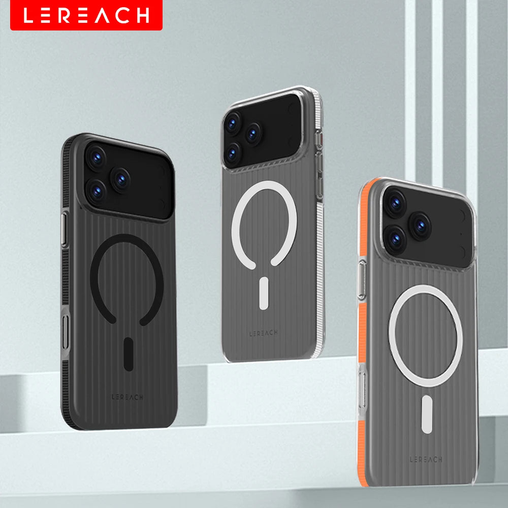 Lereach Magnetic Matte Phone Case for iPhone 17 Pro Max / 17 Air / 17 - PC+Magnet Material, Anti-slip Drop Protection